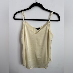 Dynamite Light Baby Yellow Simple Satin Camisole V-neck Tank Blouse Top Small